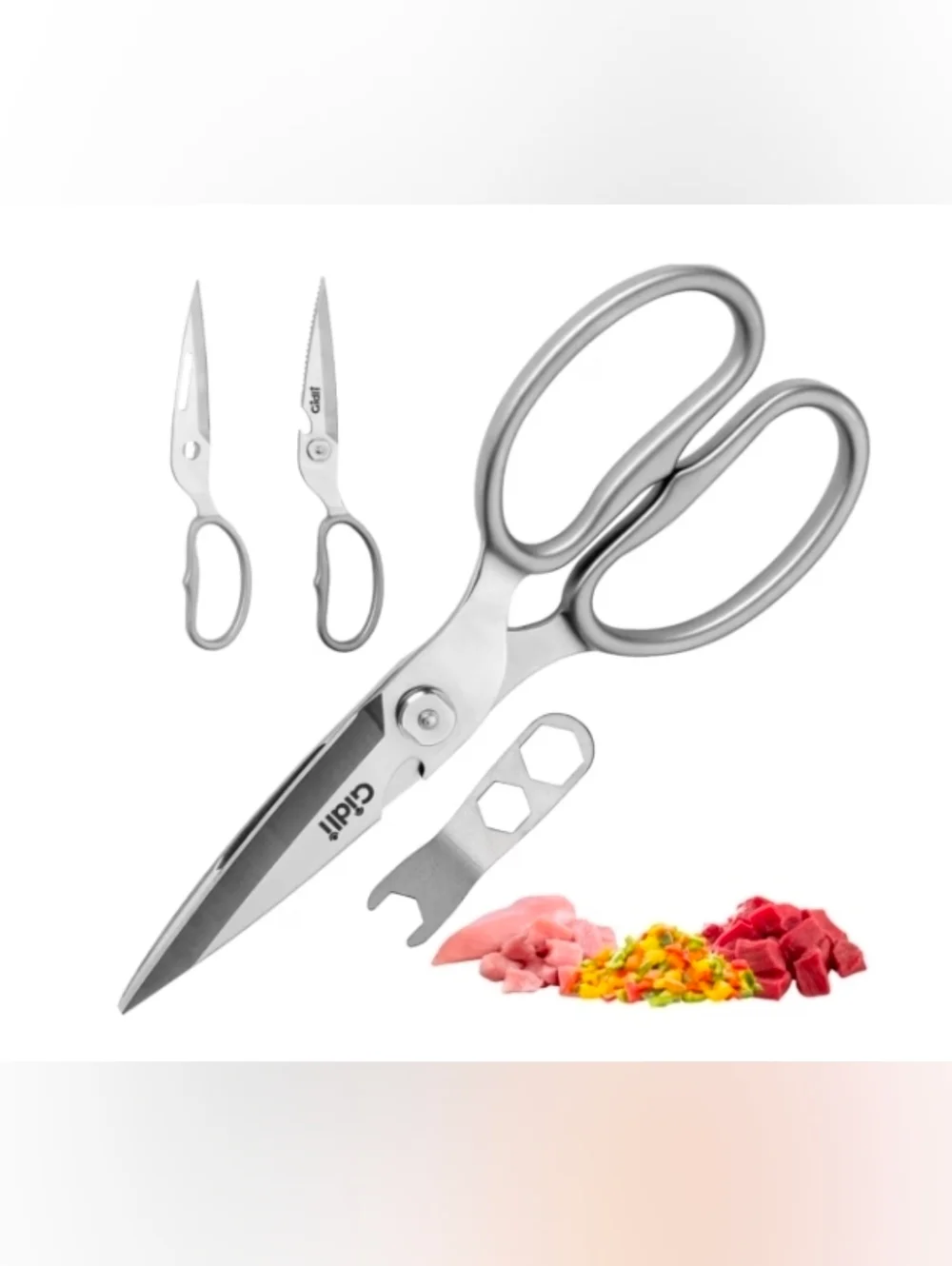 Premium Kitchen Scissors by Gidli- Heavy Duty Kitchen Shears